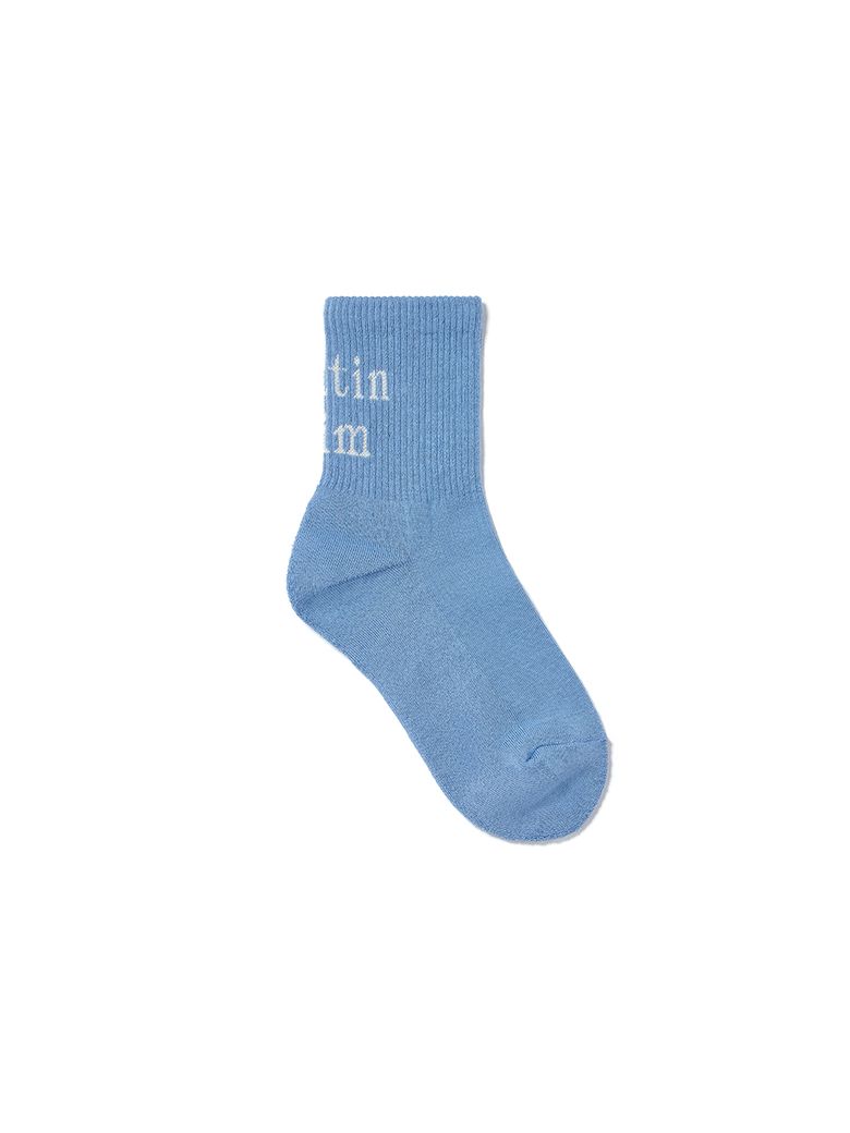 MATIN BIG LOGO CREW SOCKS IN BLUE