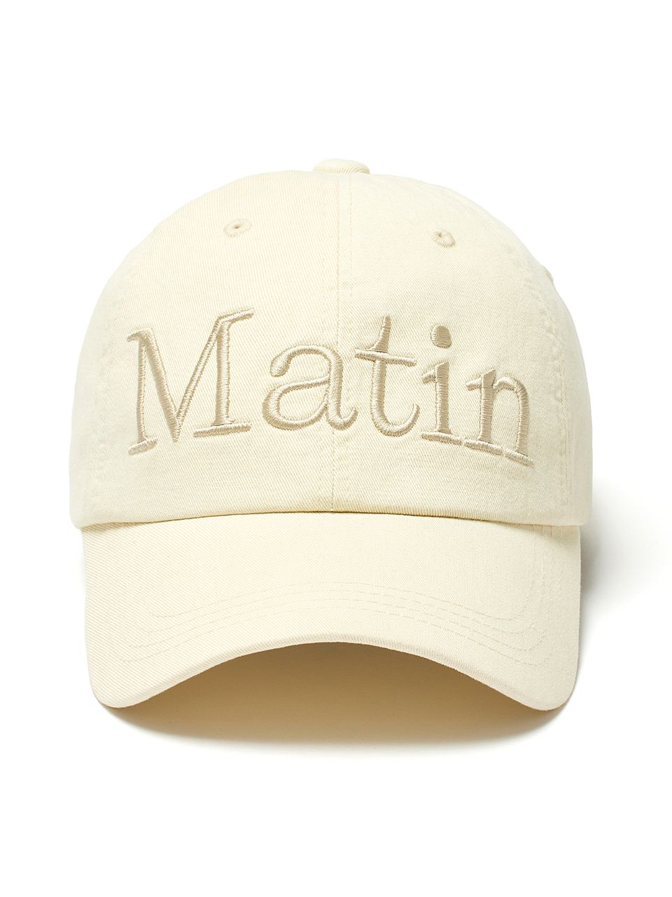 MUSINSA | MATIN KIM MATIN LOGO WASHED BALL CAP IN LIGHT BEIGE