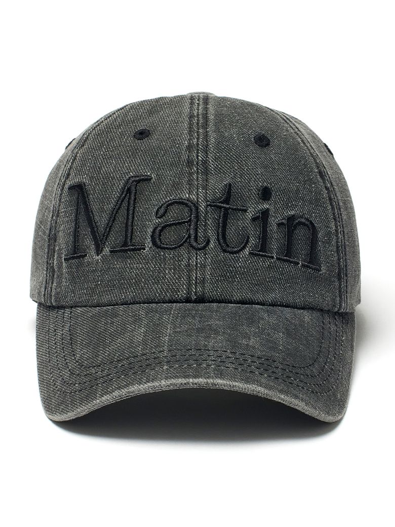 MATIN LOGO WASHED BALL CAP IN BLACK