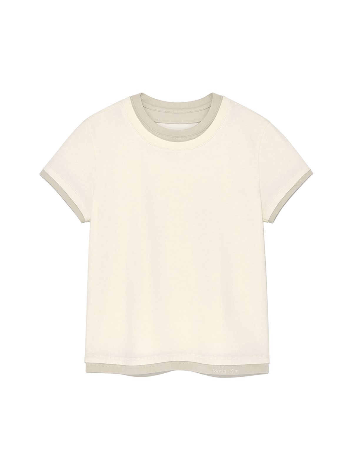 마뗑킴(MATIN KIM) COLOR POINT LAYERED TOP FOR WOMEN IN IVORY