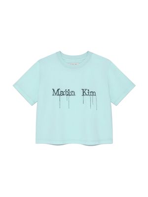 LOGO THREAD POINT CROP TOP IN LIGHT BLUE