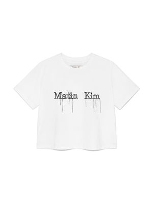 LOGO THREAD POINT CROP TOP IN WHITE