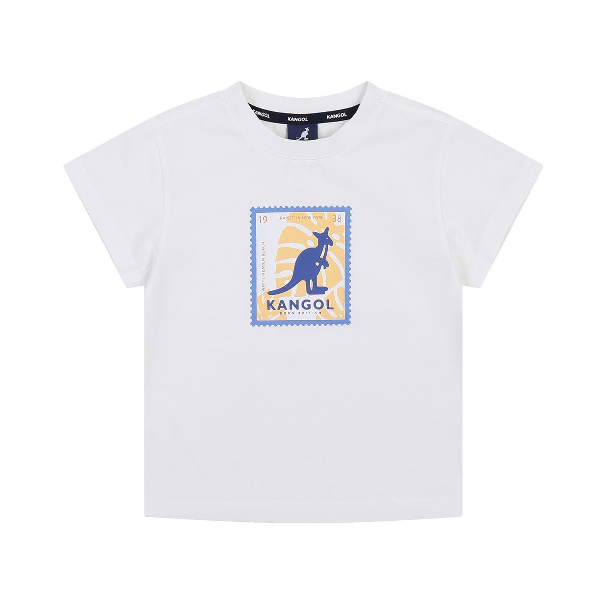 캉골키즈(KANGOL KIDS) 캡슐 캥거루 스탬프 그래픽 쿨맥스 티셔츠 RB 0336 화이트