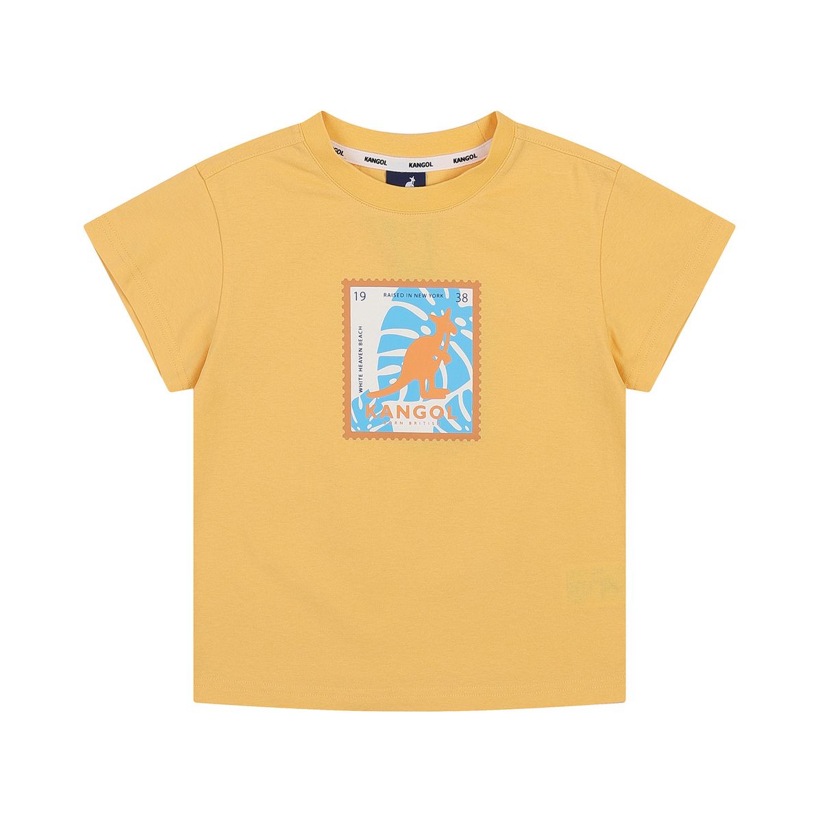 캉골키즈(KANGOL KIDS) 캡슐 캥거루 스탬프 그래픽 쿨맥스 티셔츠 RB 0336 옐로우