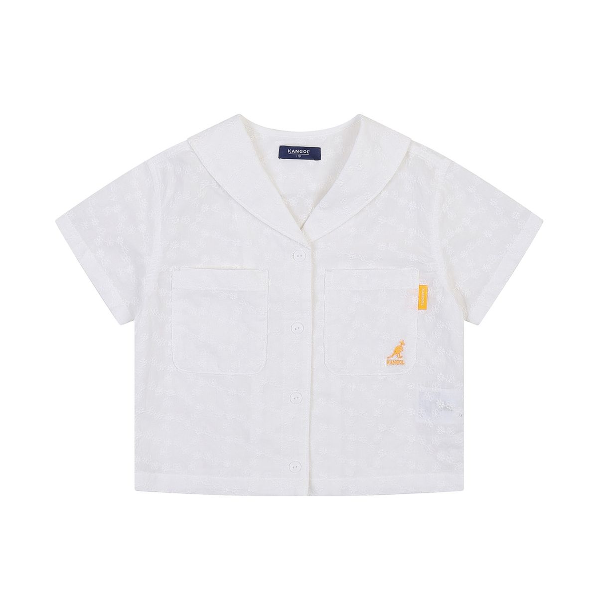 캉골키즈(KANGOL KIDS) 캡슐 아일렛 블라우스 RB 2334 화이트