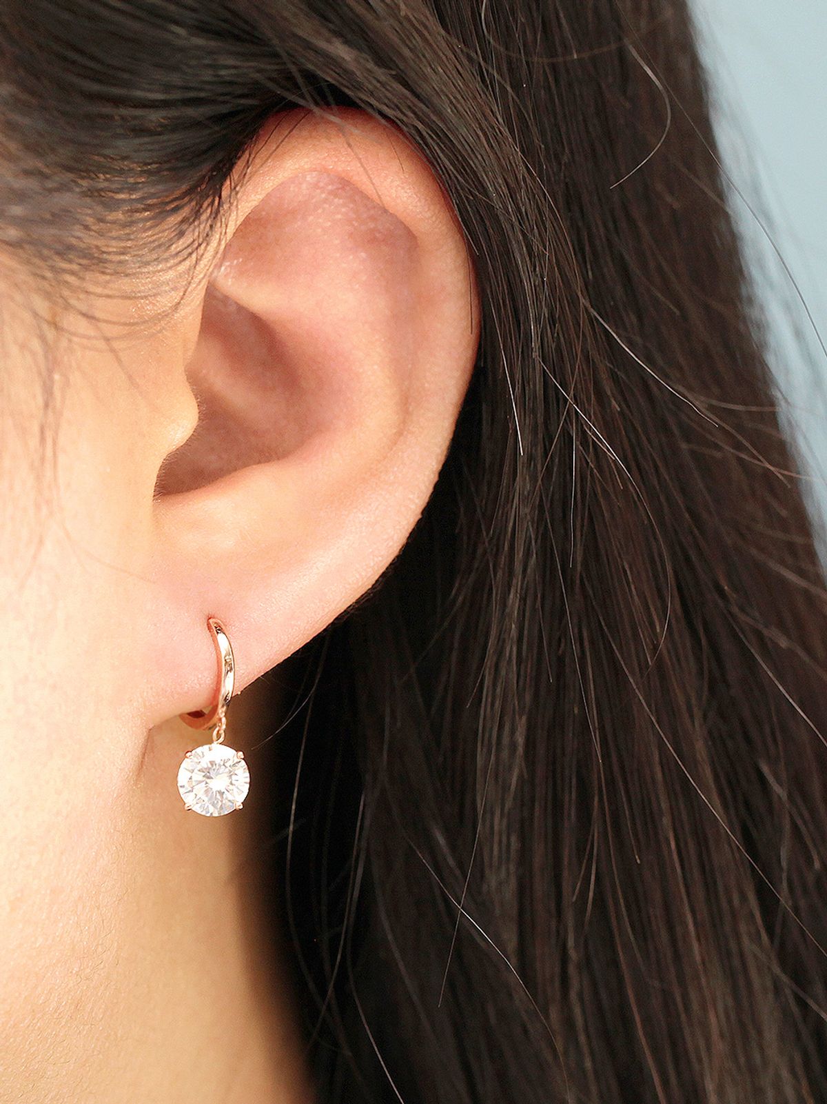 미니멀피어싱(MINIMALPIERCING) 14K 블링 큐빅 원터치 링 귀걸이