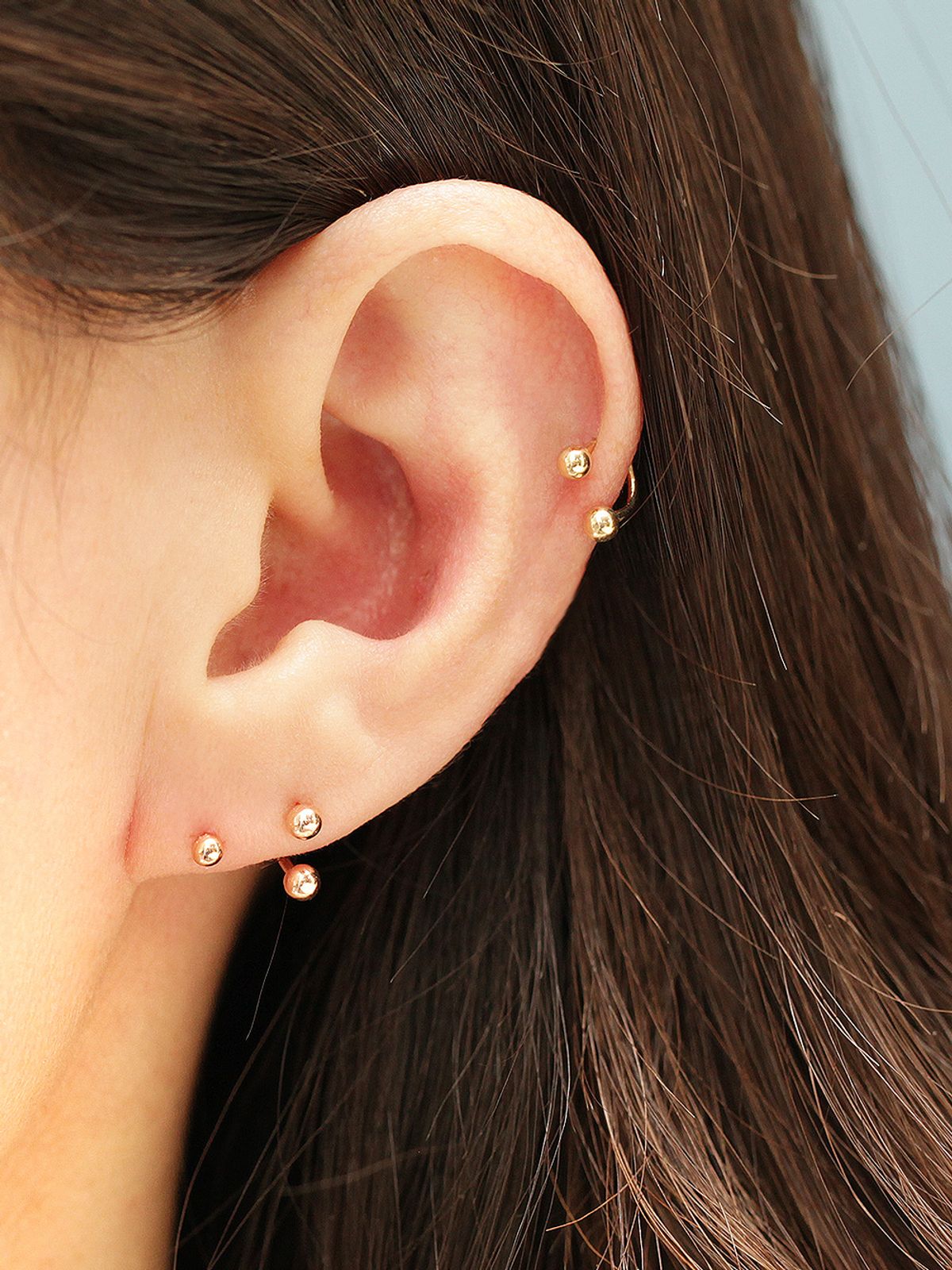 미니멀피어싱(MINIMALPIERCING) 14K 말발굽 U자 볼 피어싱 (1미리 1.2미리)