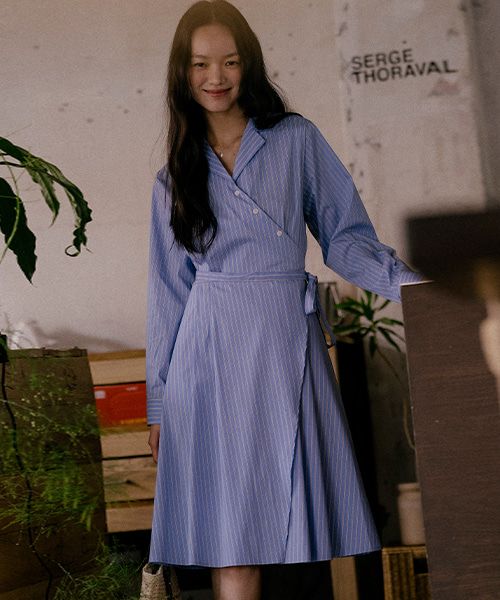 ★TILL I DIE★ Wrap dress TISU01OP05_Blue MUSINSA | TILL I DIE Wrap dress TISU01OP05_Blue
