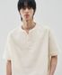 와플 헨리넥 하프 티셔츠 [IVORY]