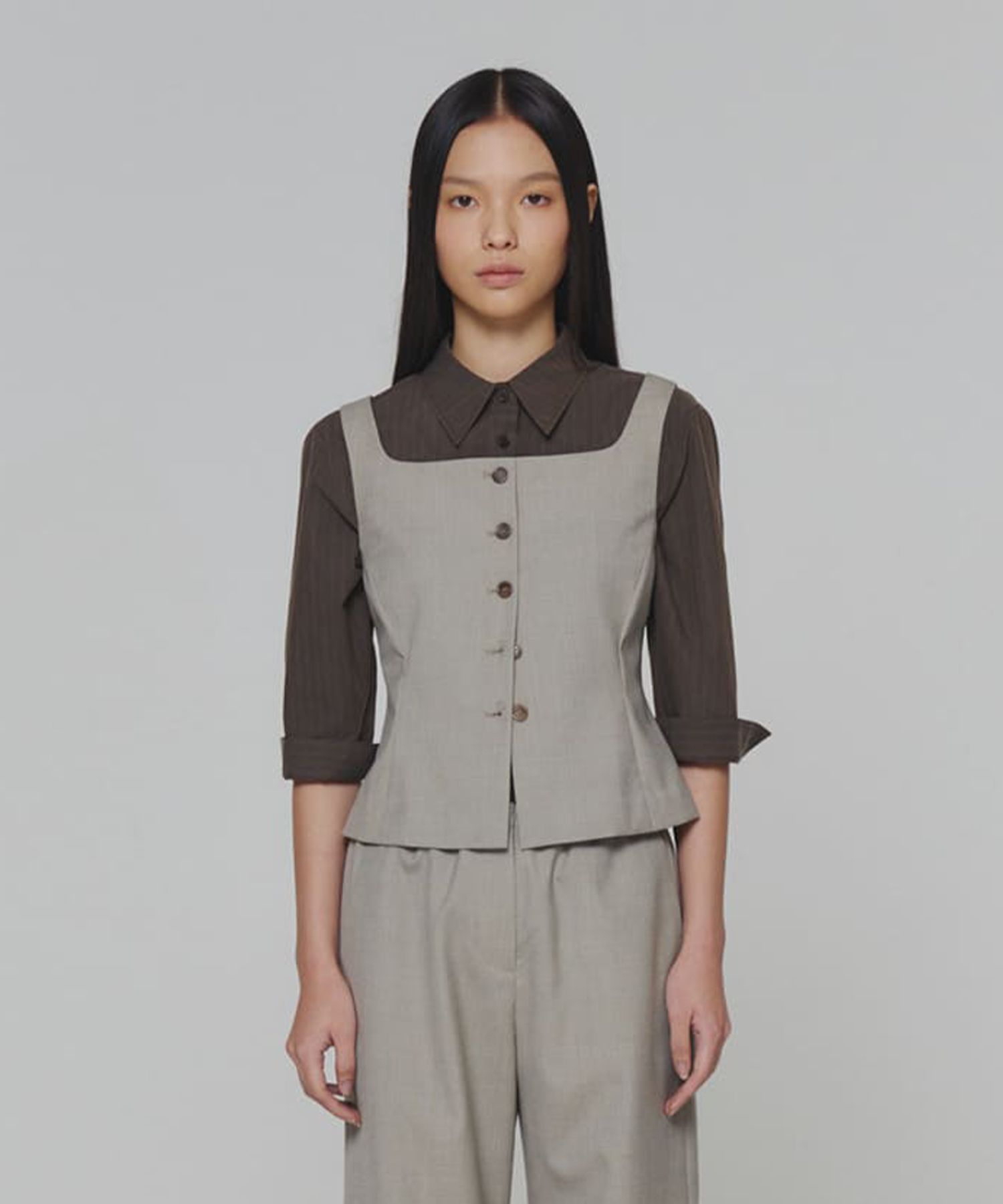 AMOMENTO　SCOOP NECK TWO WAY VEST MUSINSA | AMOMENTO SCOOP NECK TWO WAY VEST