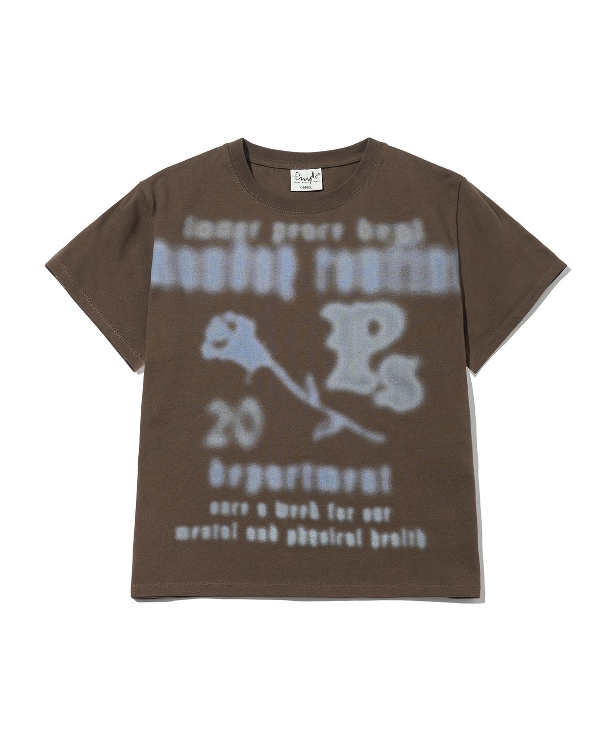 피지컬 디파트먼트(PHYSICAL DEPARTMENT) 우먼즈 블러 타이포 반팔티셔츠_다크브라운