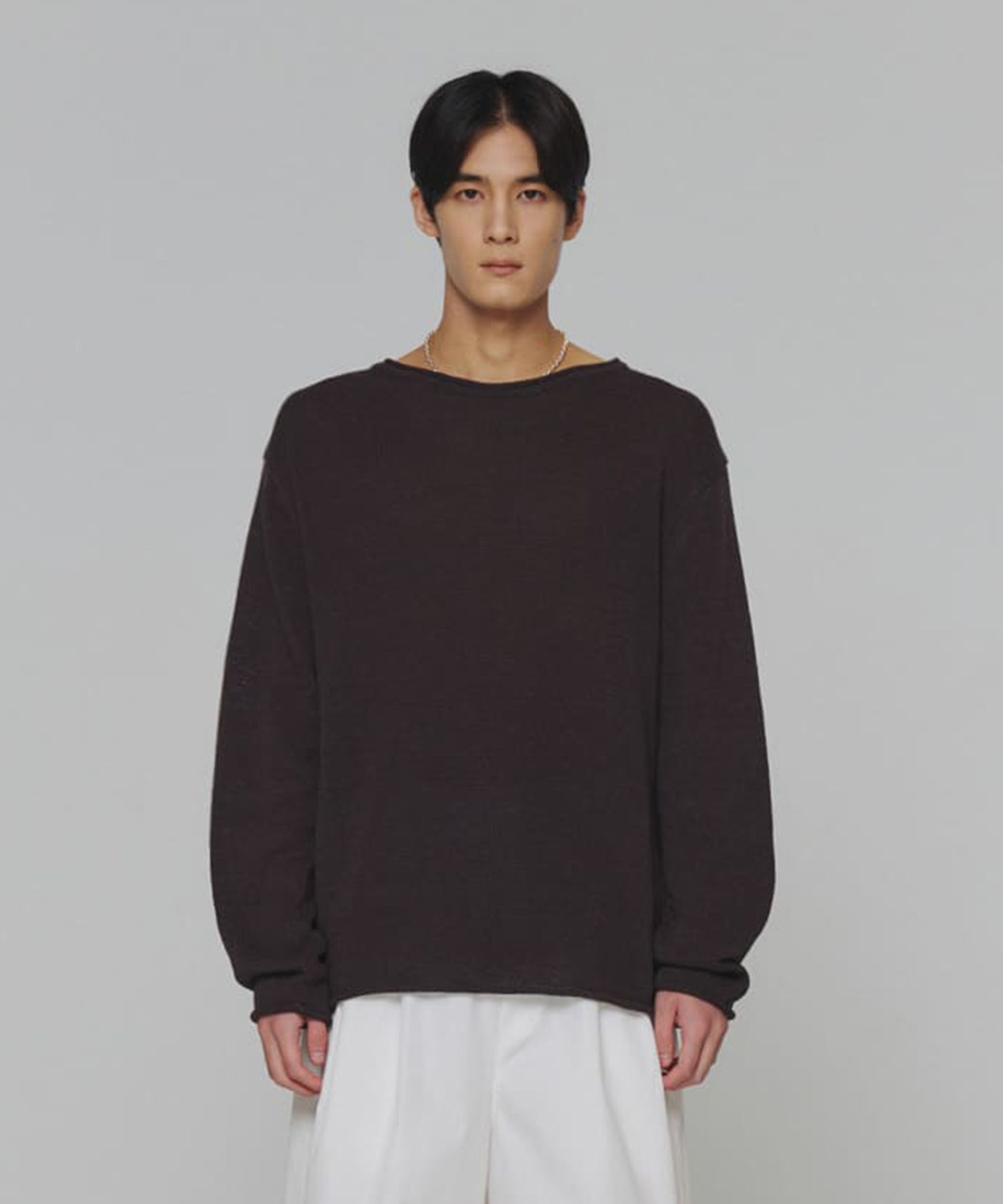 AMOMENTO　Paper Yarn Collar Knit　サマーニット MUSINSA | AMOMENTO PAPER YARN PULLOVER (2COLORS)