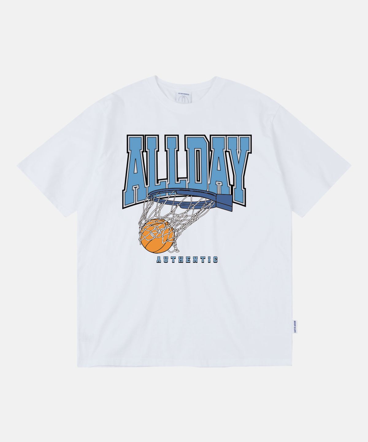 올데이훕스(ALL DAY HOOPS) 올데이 빅로고 반팔티 화이트