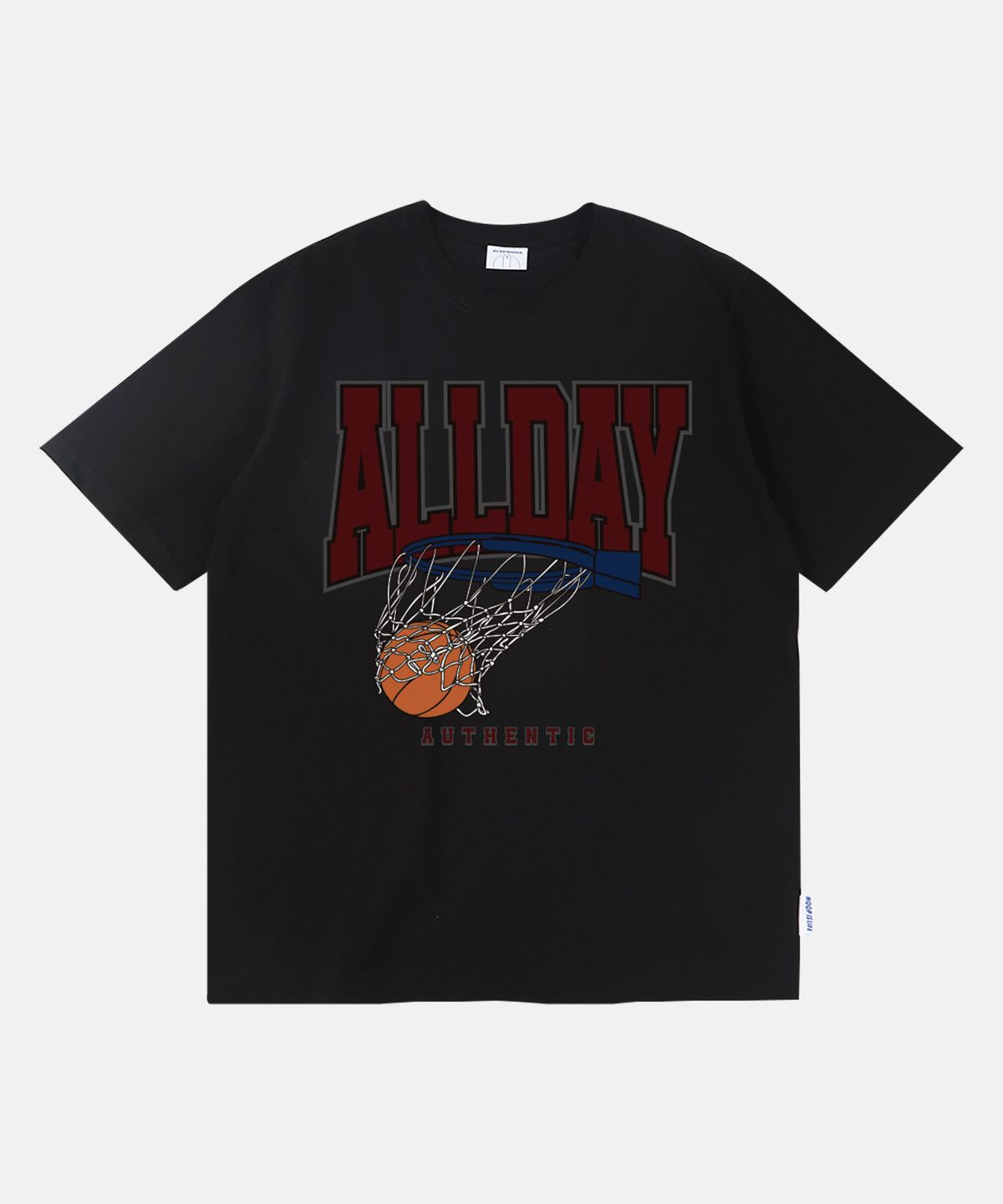올데이훕스(ALL DAY HOOPS) 올데이 빅로고 반팔티 블랙