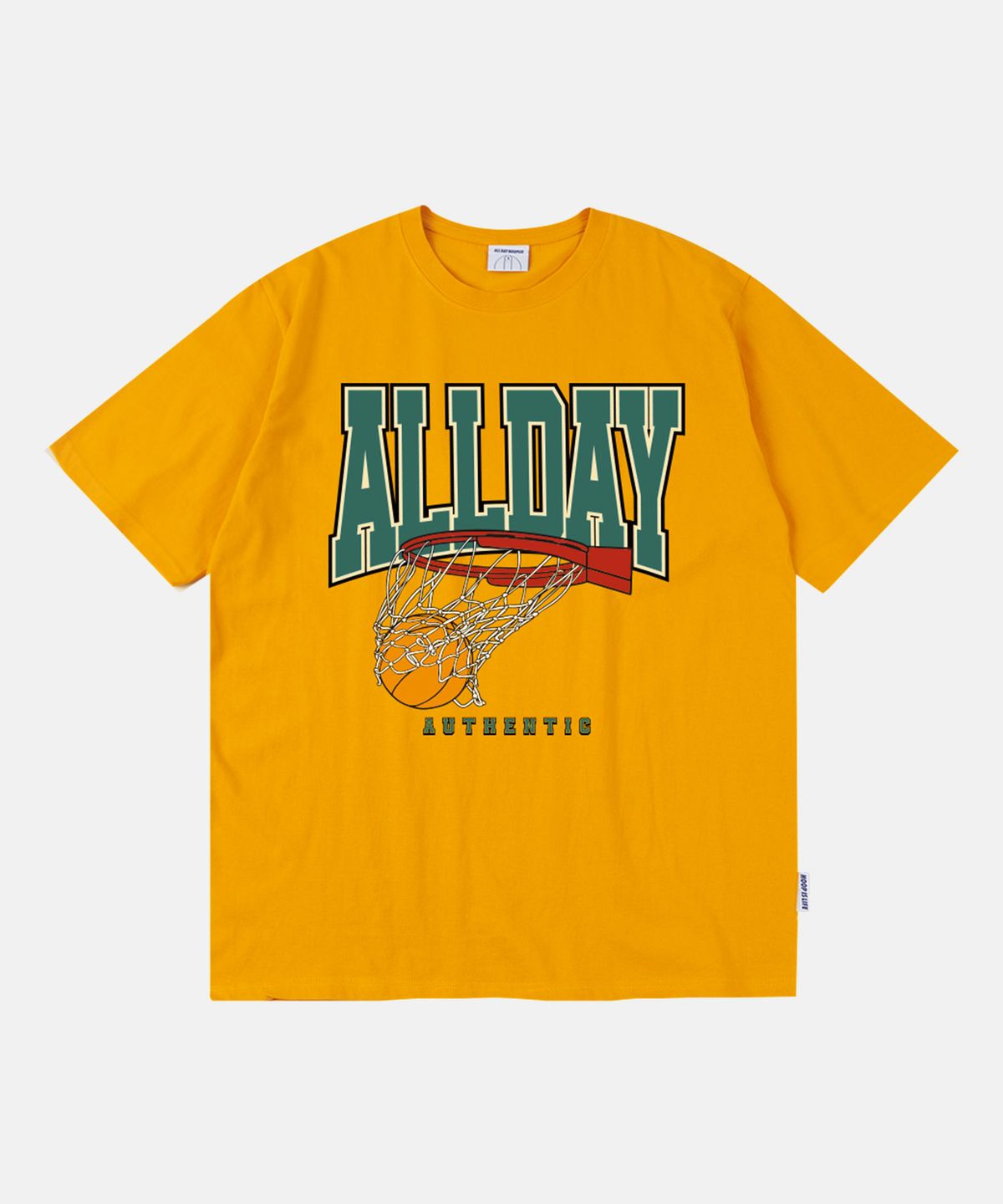 올데이훕스(ALL DAY HOOPS) 올데이 빅로고 반팔티 머스타드
