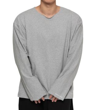 헤비코튼 컷팅 오버핏 긴팔(멜란지)