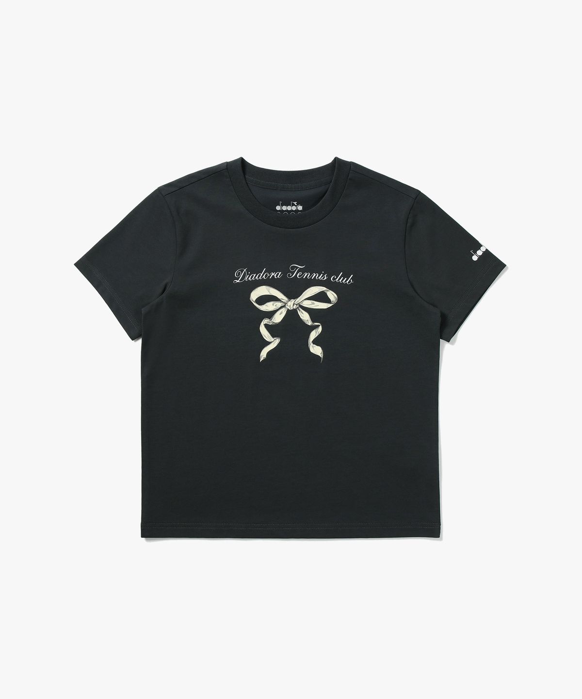 디아도라(diadora) 테니스 리본 그래픽 반팔 티셔츠 DARK GREY