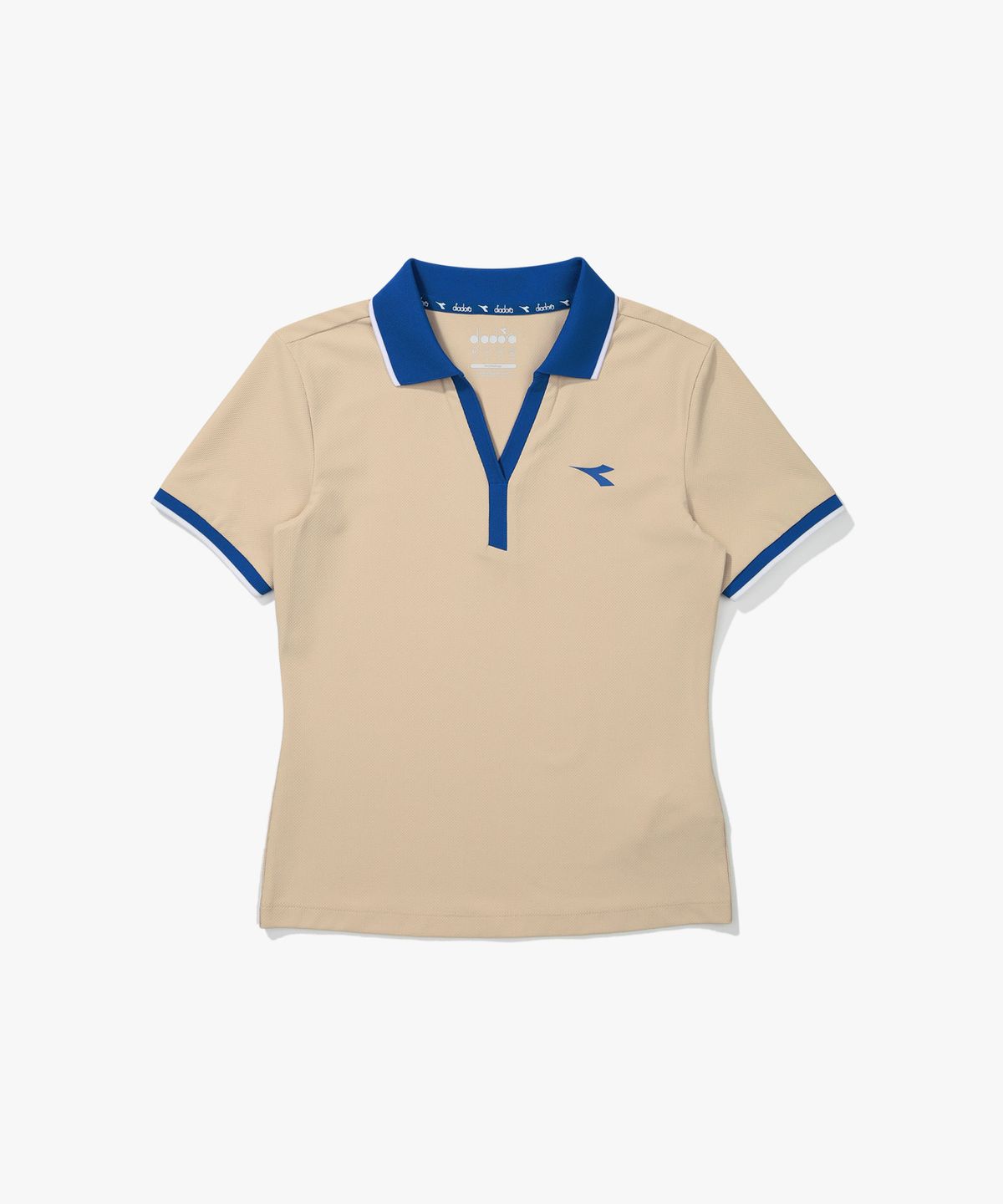 디아도라(diadora) 클래식 테니스 카라 반팔 티셔츠 우먼 BEIGE