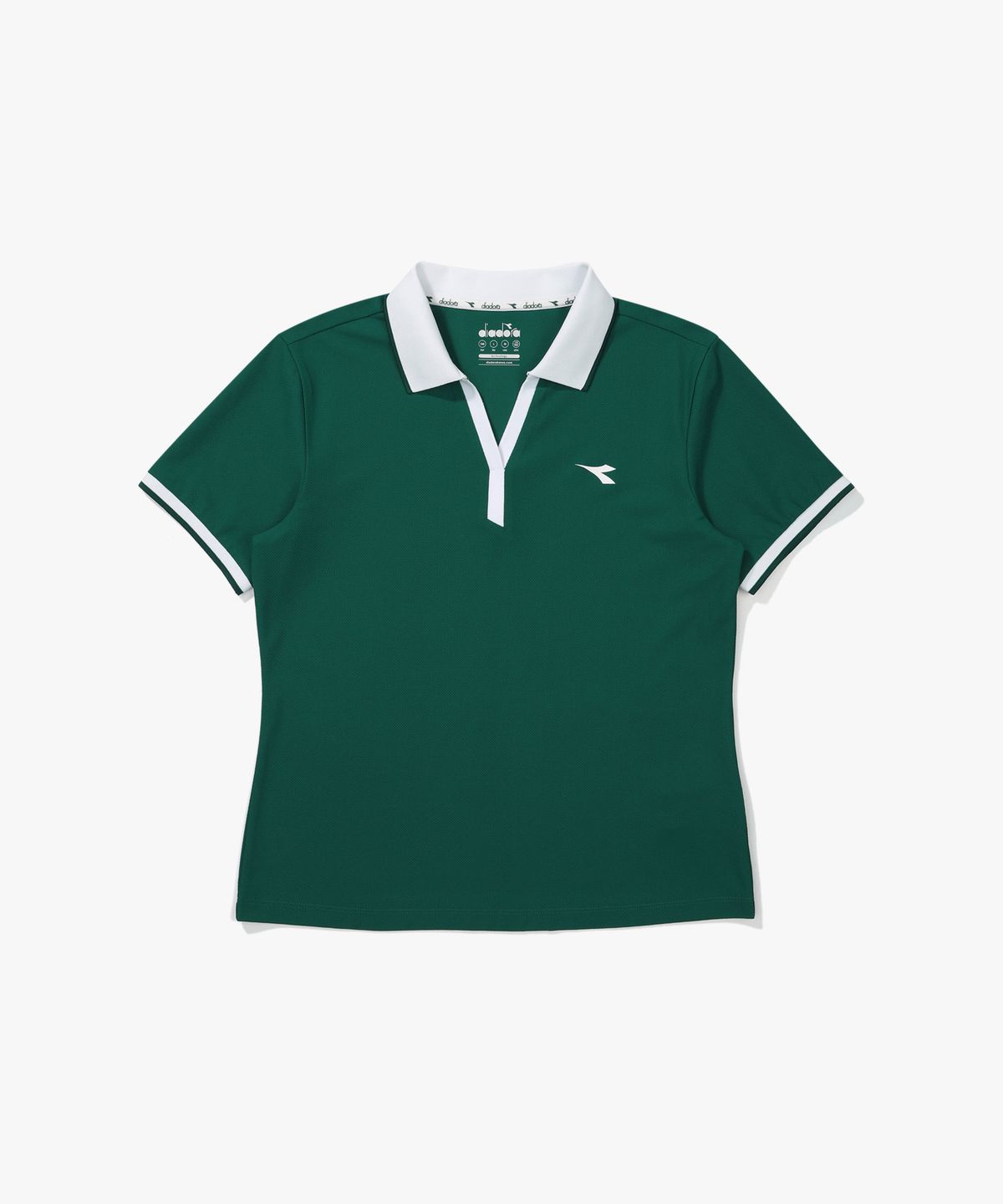 디아도라(diadora) 클래식 테니스 카라 반팔 티셔츠 우먼 GREEN