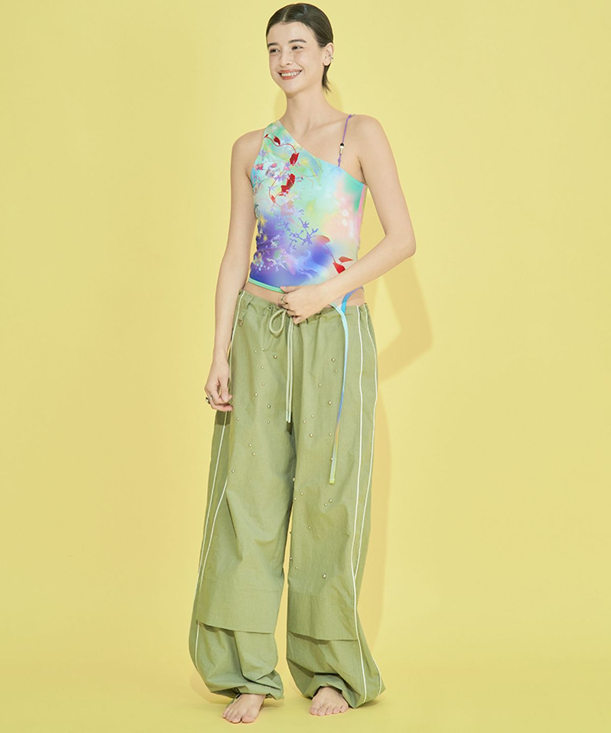 오로지(OROGEE) THISTLE CANVAS SKIN TOP-SEASONAL PRINT