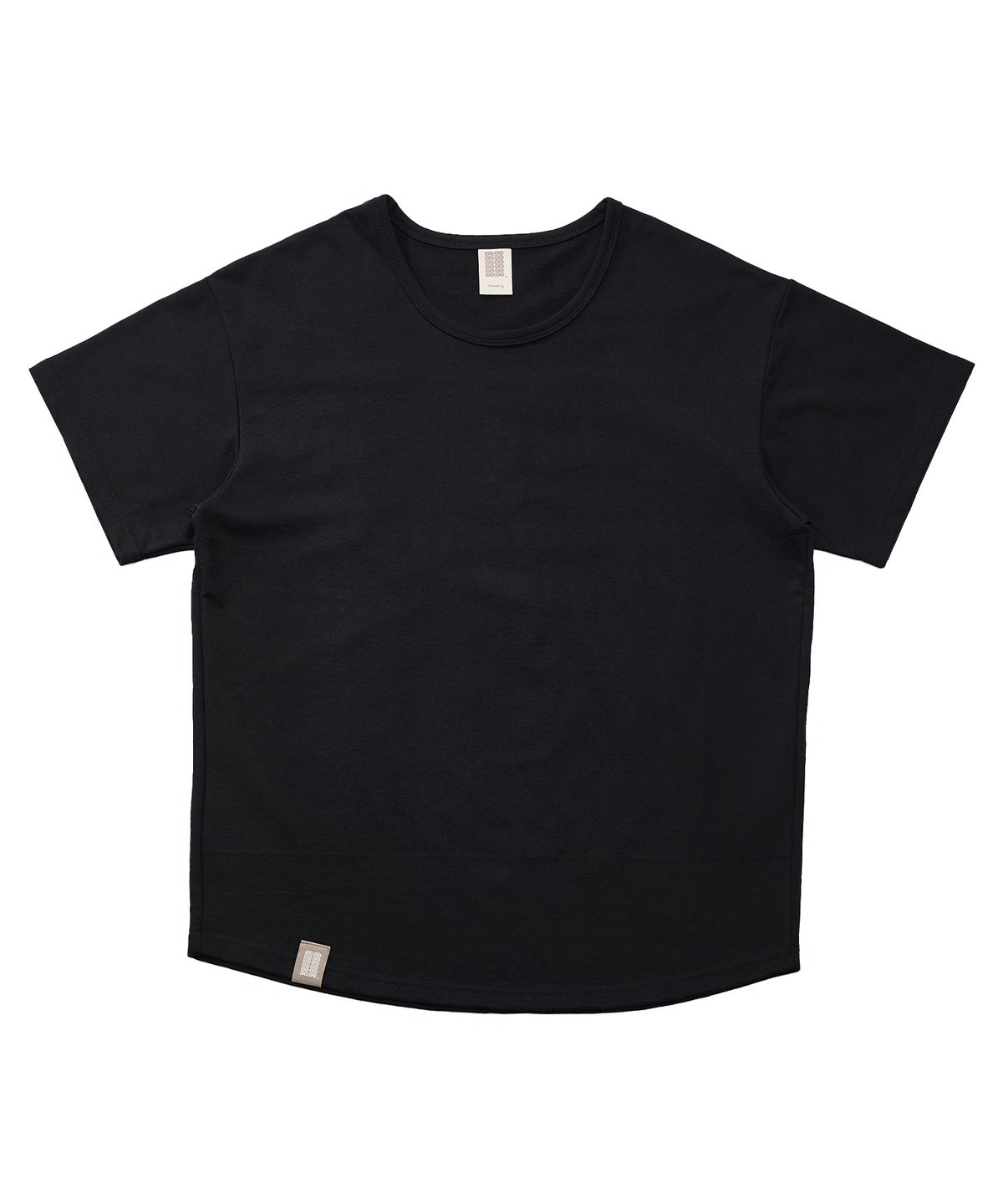 어낫띵(A NOTHING) ESSENTIAL PLEAT U-NECK 1/2 TEE (Black)