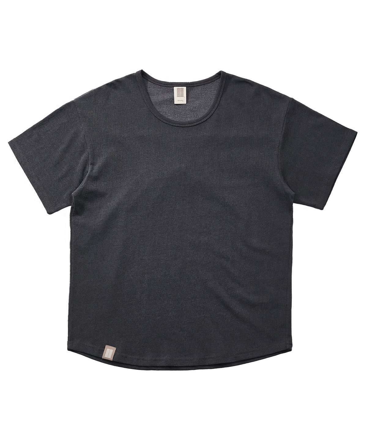 어낫띵(A NOTHING) ESSENTIAL PLEAT U-NECK 1/2 TEE (Charcoal)