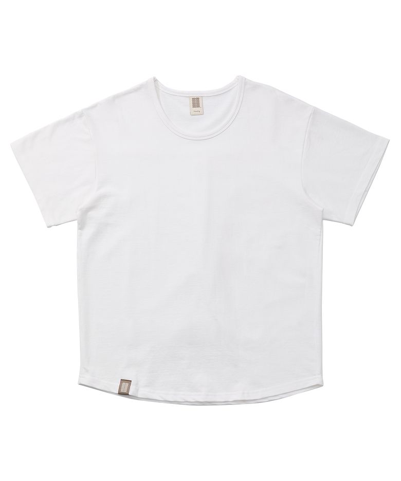 ESSENTIAL PLEAT U-NECK 1/2 TEE (Off-White)