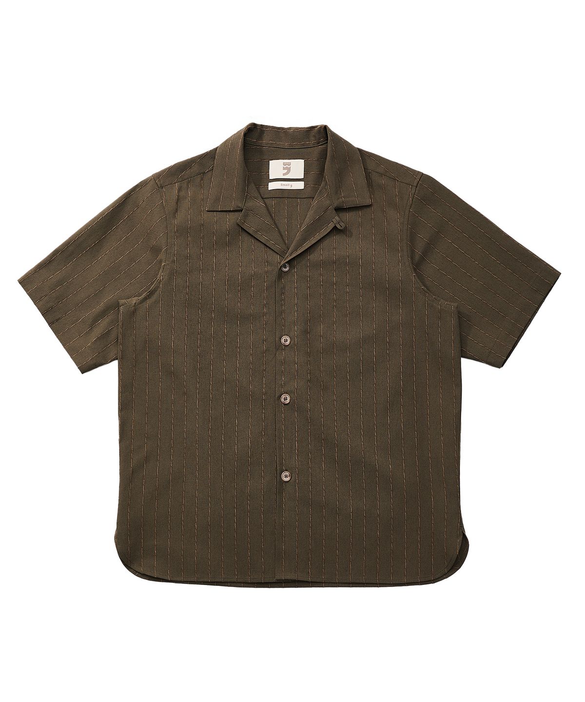 어낫띵(A NOTHING) STRIPE L-C TAILORED 1/2 SHIRT (Khaki)