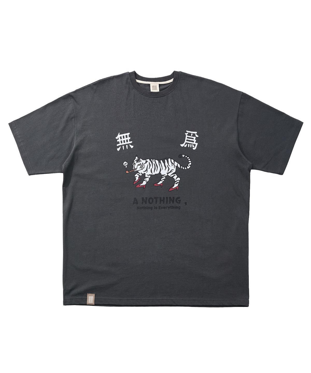어낫띵(A NOTHING) MU-WI PRT. BOX 1/2 TEE (Charcoal)