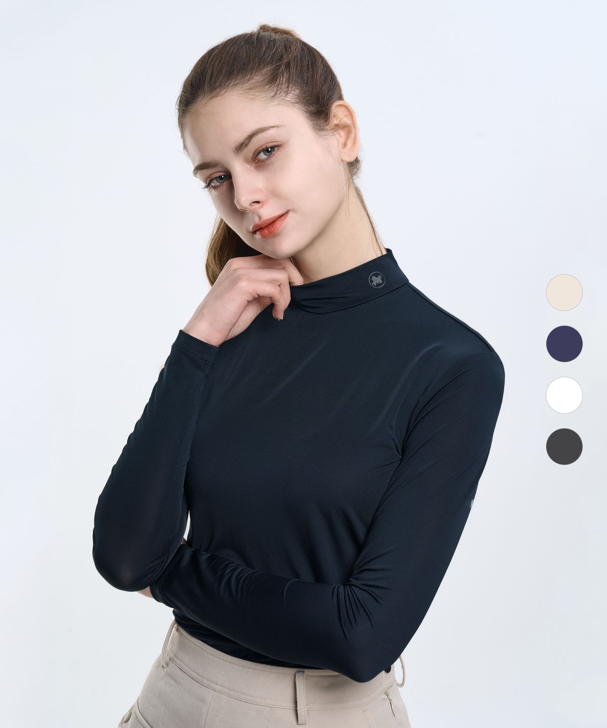투엘라(2ELA) 썸머팝 여성 폴리냉감 스트라이프 반목 긴팔 티셔츠 3 Colors
