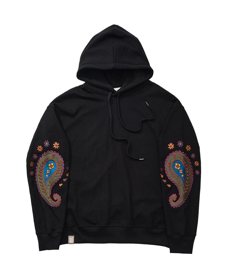 PAISLEY EMB. H-T HOODY (Black)