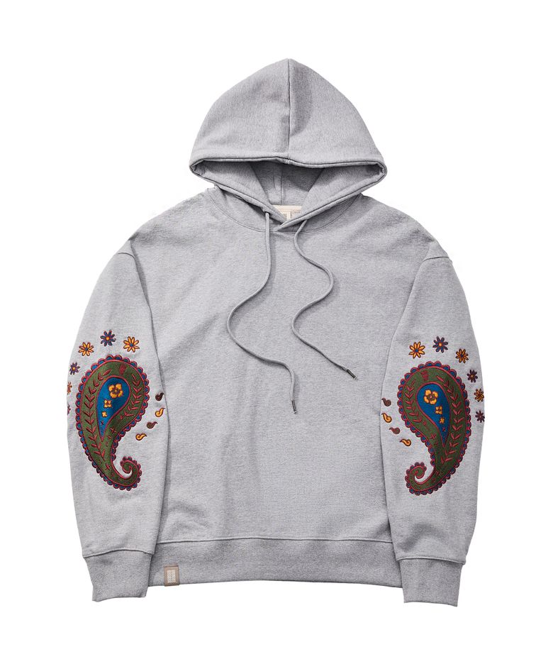 PAISLEY EMB. H-T HOODY (Gray)