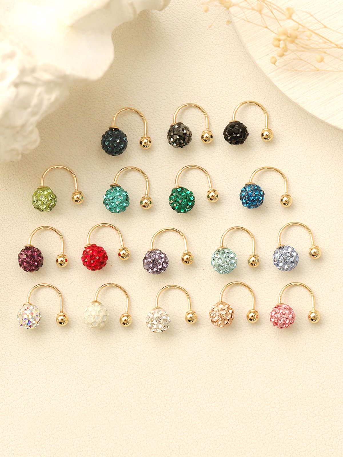 미니멀피어싱(MINIMALPIERCING) 14K 컬러 큐빅볼 투웨이 피어싱 귀걸이