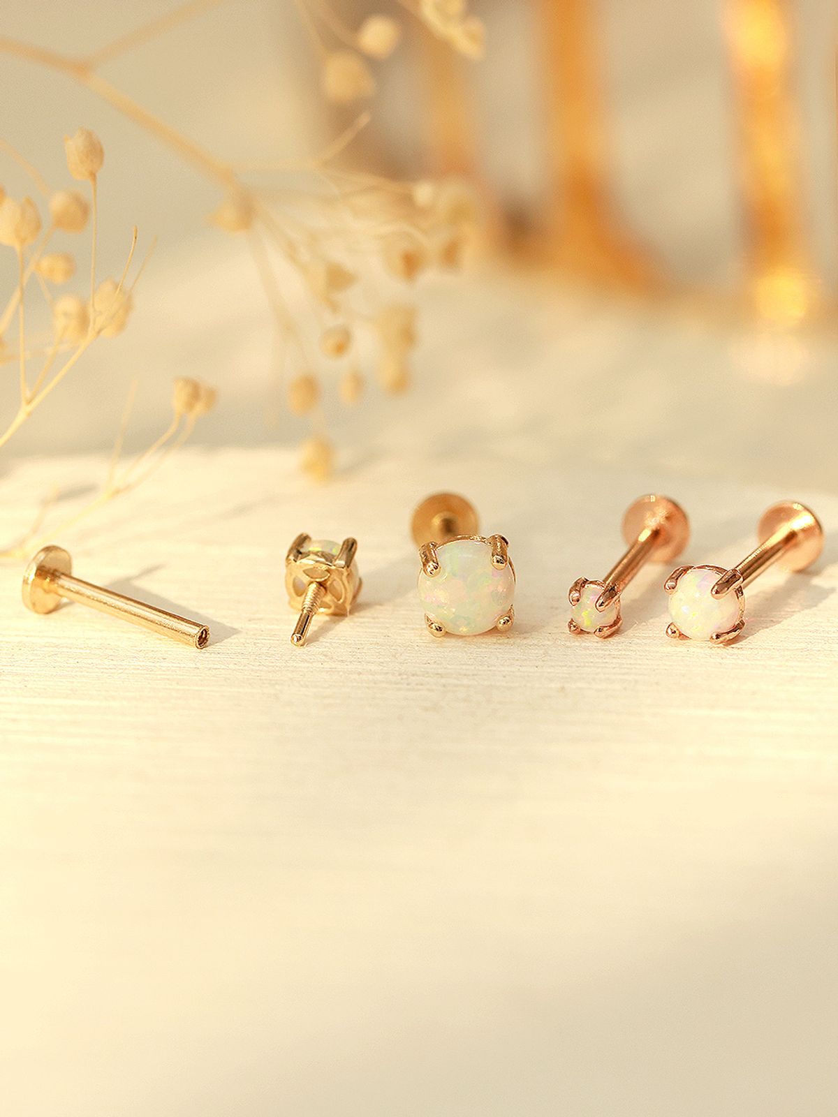 미니멀피어싱(MINIMALPIERCING) 14K 인터널 오팔 라블렛 피어싱