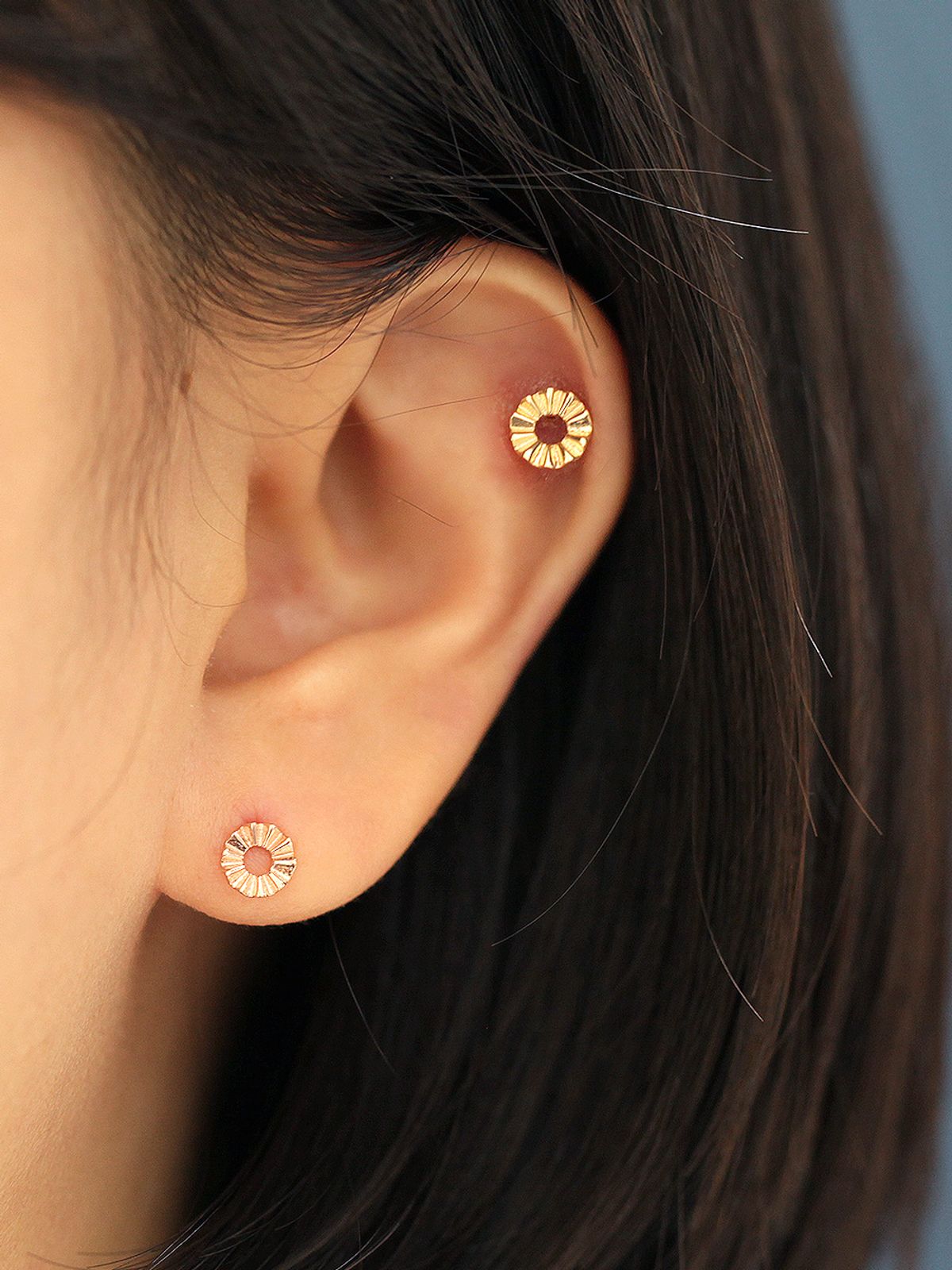 미니멀피어싱(MINIMALPIERCING) 14K 파인 컷팅 피어싱 귀걸이