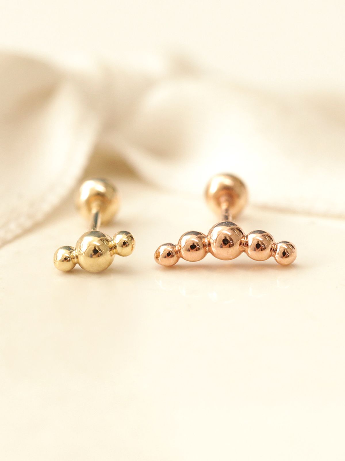 미니멀피어싱(MINIMALPIERCING) 14K 피넛 버블 피어싱 귀걸이