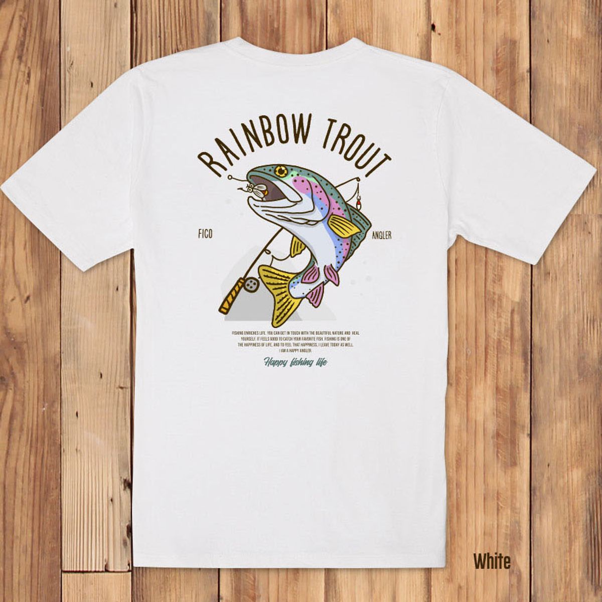 돌돌(DOLDOL) FICO_tshirts-270 피코앵글러 낚시 브랜드 무지개송어 디자인 티셔츠 반팔티