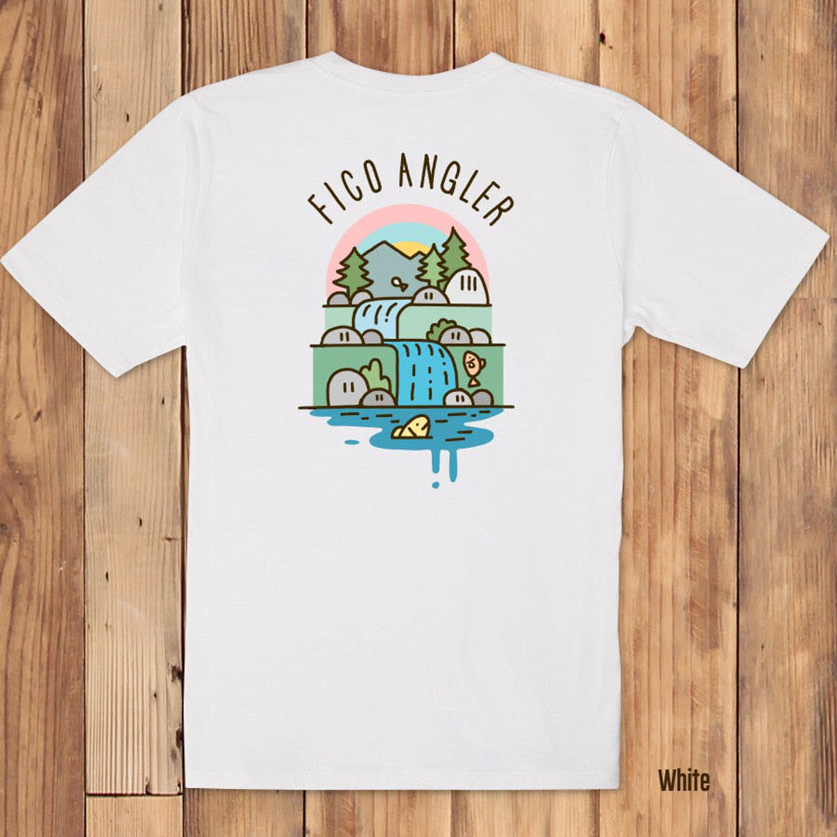 돌돌(DOLDOL) FICO_tshirts-271 피코앵글러 낚시 브랜드 무지개송어 디자인 티셔츠 반팔티