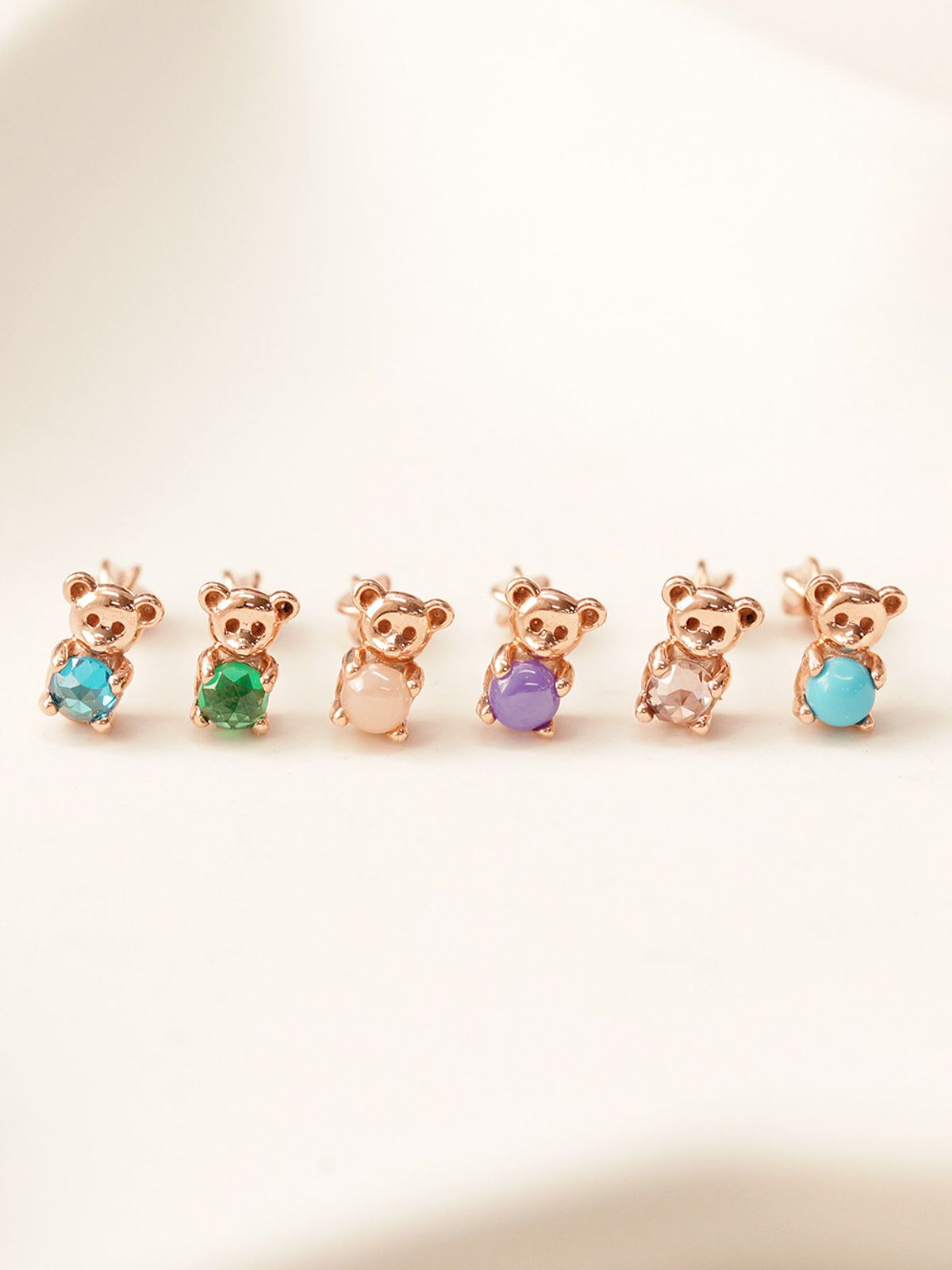 미니멀피어싱(MINIMALPIERCING) 14K 곰돌이 원석 피어싱