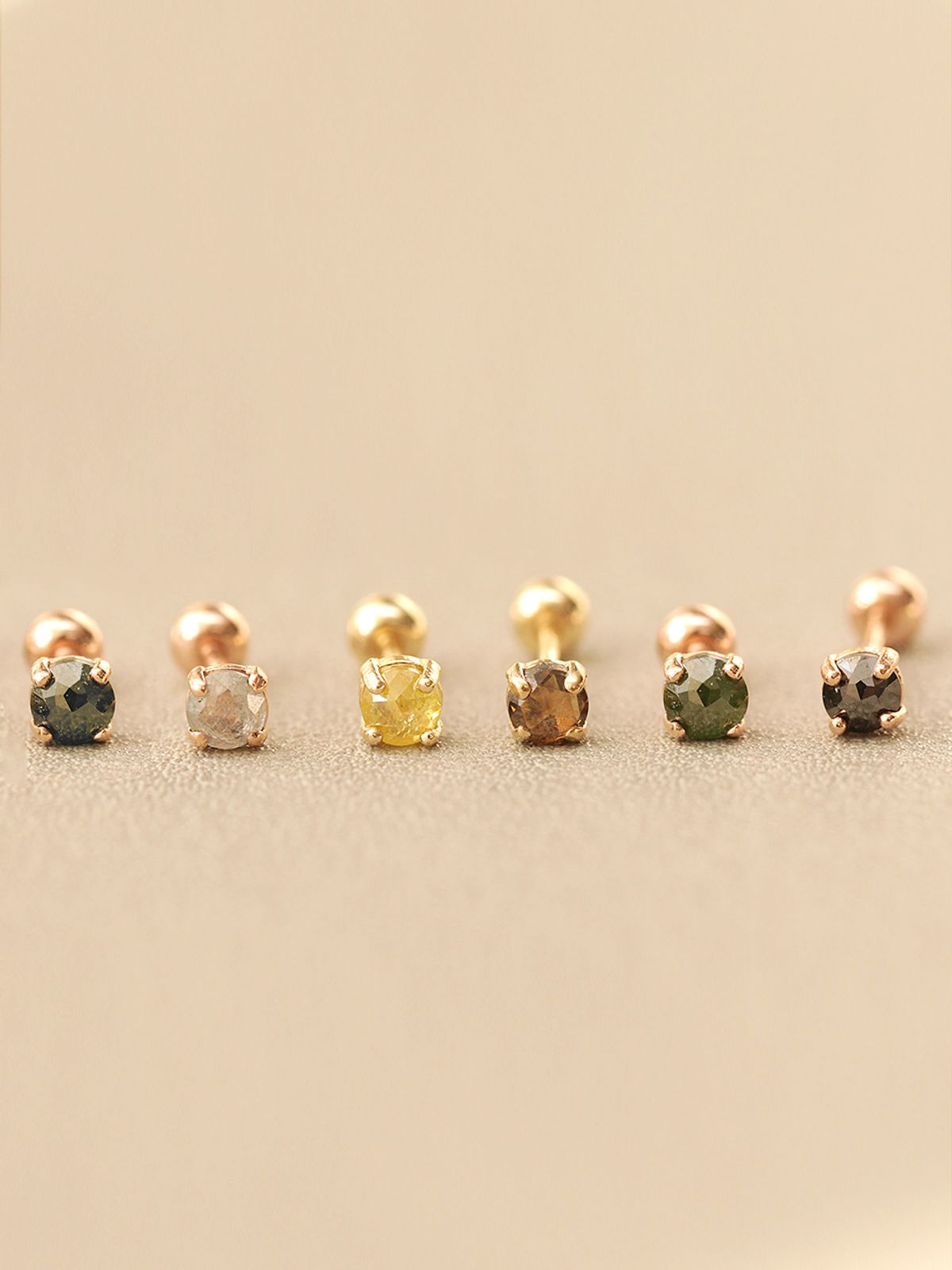 미니멀피어싱(MINIMALPIERCING) 14K 데일리 러프다이아 피어싱 귀걸이 3mm