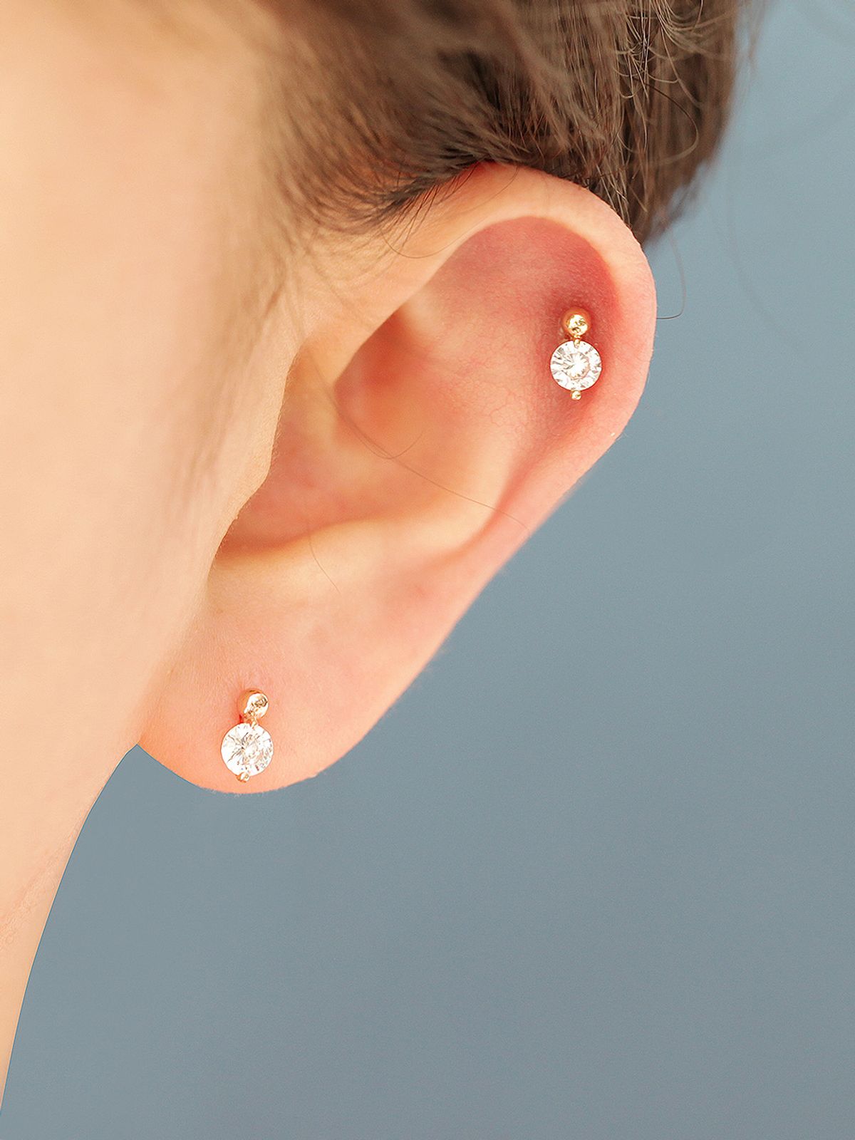 미니멀피어싱(MINIMALPIERCING) 14K 포인트 큐빅 미니 볼 피어싱 귀걸이