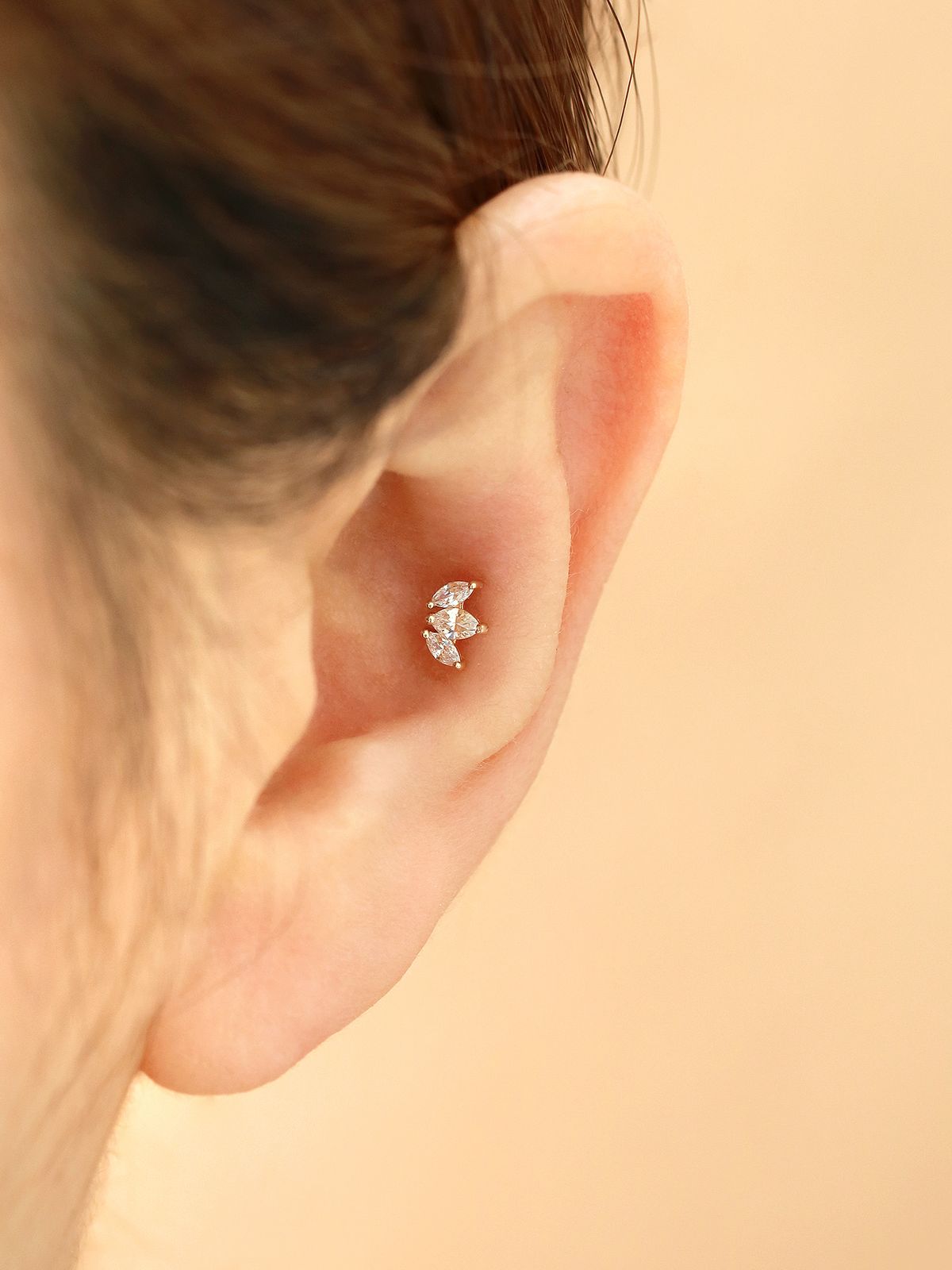 미니멀피어싱(MINIMALPIERCING) 14K 미니 티아라 피어싱 귀걸이