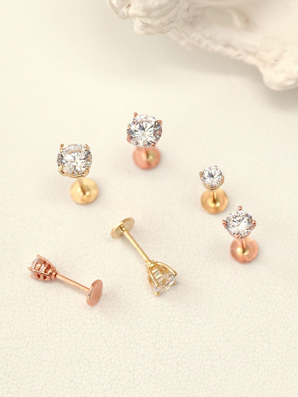 미니멀피어싱(MINIMALPIERCING) 14K 큐빅 라블렛 피어싱 귀걸이