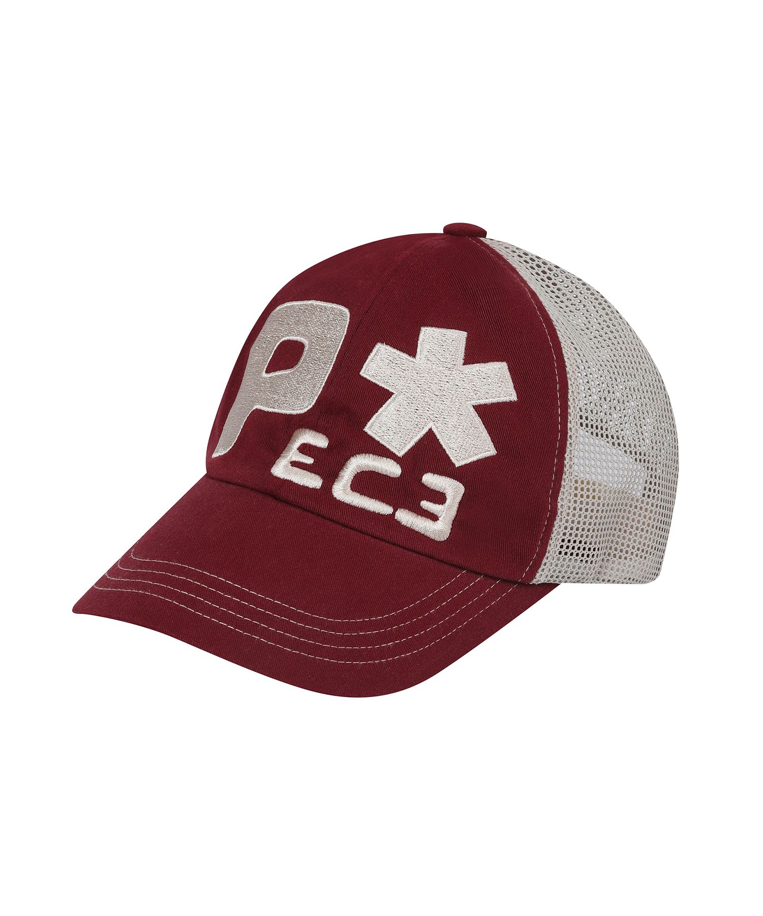 BAUF☆B LOGO MESH BALL CAP MUSINSA公式 | BAUF Peace Big Logo Mesh Ball Cap [Burgundy]