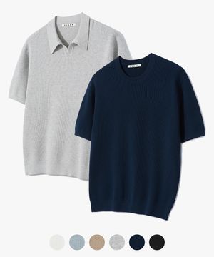 [수아레X패션플래닛] (XXL 추가) 쿨 코튼 워셔블 하프 니트