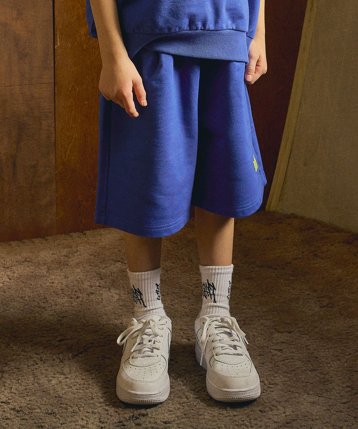 브라운브레스 키즈(BROWNBREATH KIDS) KIDS TAG COTTON SHORTS - BLUE