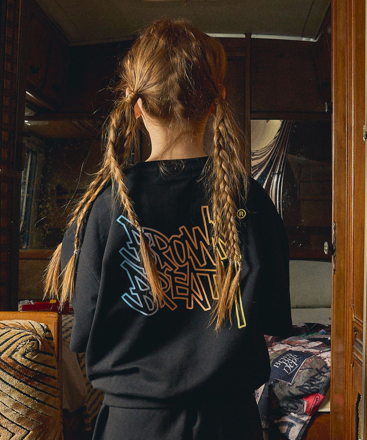 브라운브레스 키즈(BROWNBREATH KIDS) KIDS NEON TAG MTM TEE - BLACK