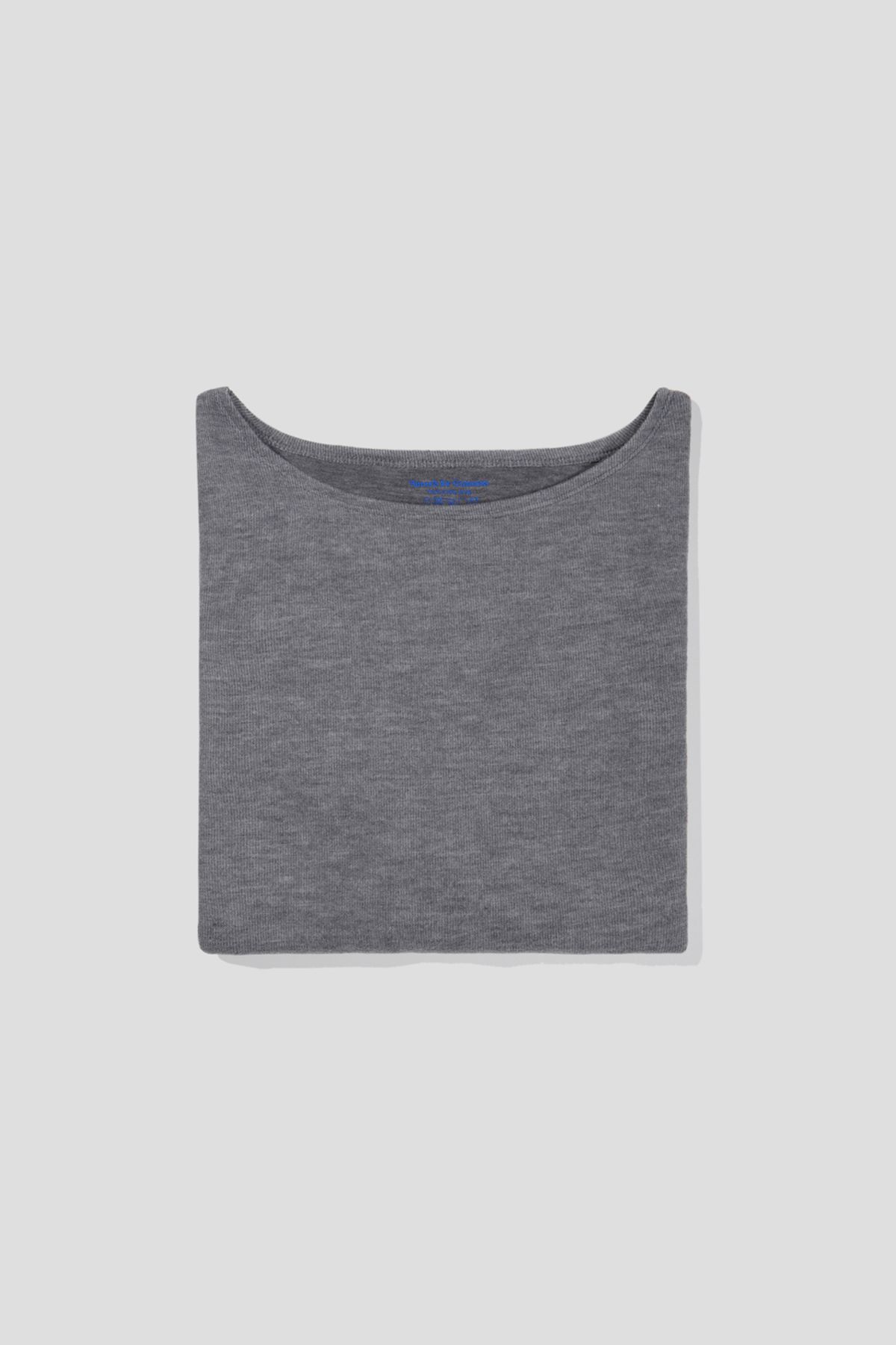 어텐즈(ATTENDS) Restrained boat neck tee shirt (Gray)