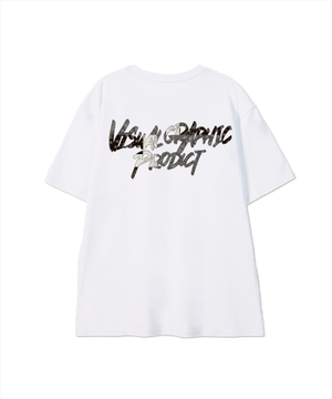 멀티 페이즐리 그래피티 로고 반팔 티셔츠 화이트