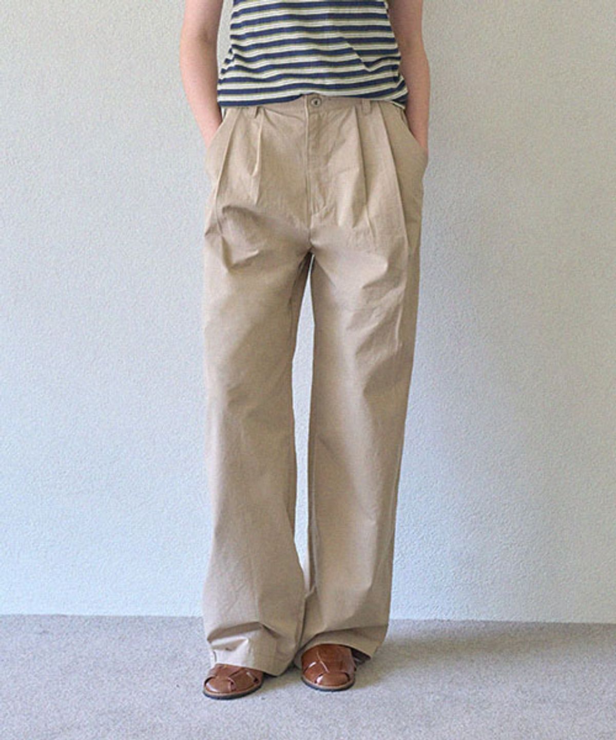 헤인트(HAINT) KOSHI PINTUCK PANTS_BEIGE